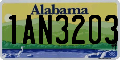 AL license plate 1AN3203