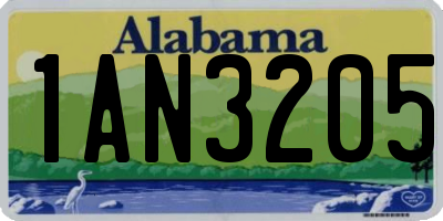 AL license plate 1AN3205