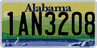 AL license plate 1AN3208
