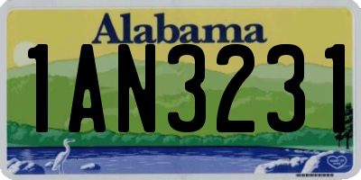 AL license plate 1AN3231