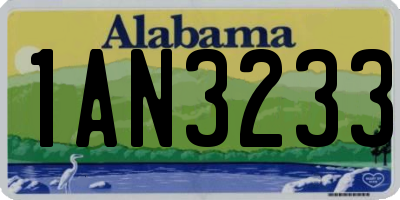 AL license plate 1AN3233