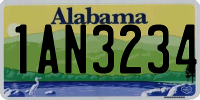 AL license plate 1AN3234