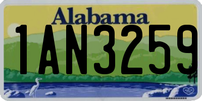 AL license plate 1AN3259