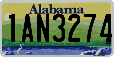 AL license plate 1AN3274