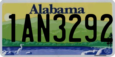 AL license plate 1AN3292