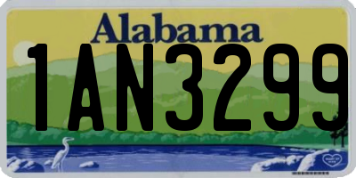 AL license plate 1AN3299