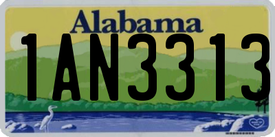 AL license plate 1AN3313