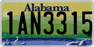 AL license plate 1AN3315