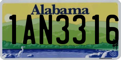 AL license plate 1AN3316