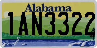 AL license plate 1AN3322