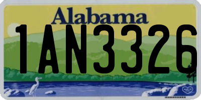 AL license plate 1AN3326