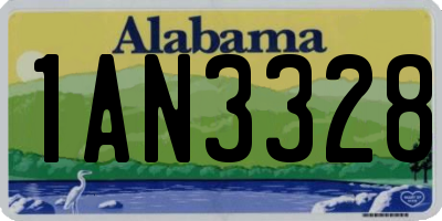 AL license plate 1AN3328