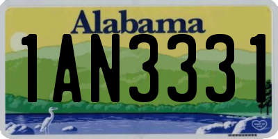 AL license plate 1AN3331