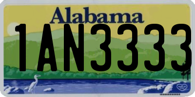 AL license plate 1AN3333