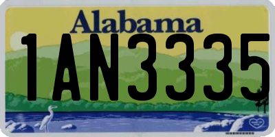 AL license plate 1AN3335