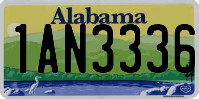 AL license plate 1AN3336