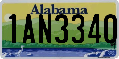 AL license plate 1AN3340