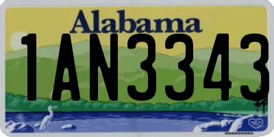 AL license plate 1AN3343