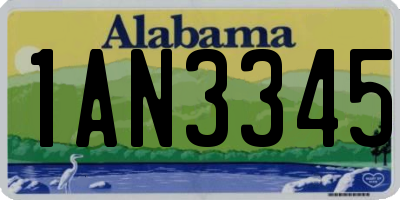 AL license plate 1AN3345