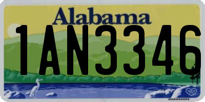 AL license plate 1AN3346