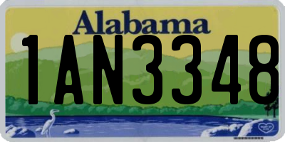 AL license plate 1AN3348