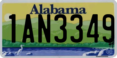 AL license plate 1AN3349