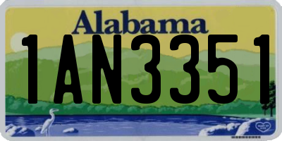 AL license plate 1AN3351