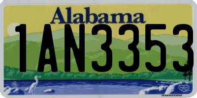 AL license plate 1AN3353