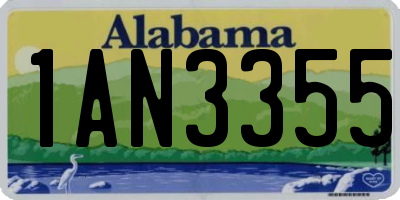 AL license plate 1AN3355