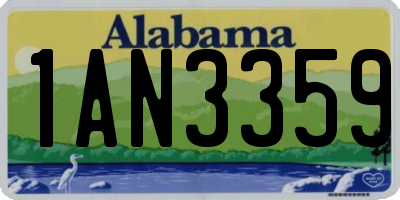 AL license plate 1AN3359