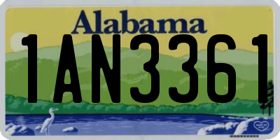AL license plate 1AN3361