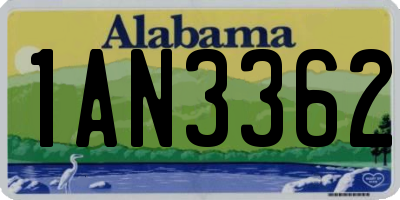 AL license plate 1AN3362