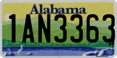 AL license plate 1AN3363