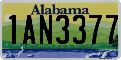 AL license plate 1AN3377