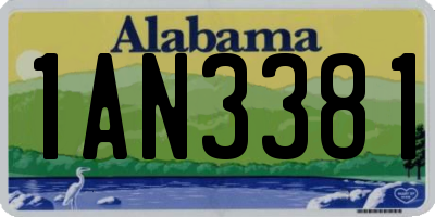 AL license plate 1AN3381