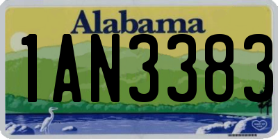 AL license plate 1AN3383