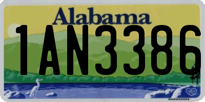 AL license plate 1AN3386