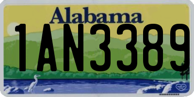 AL license plate 1AN3389