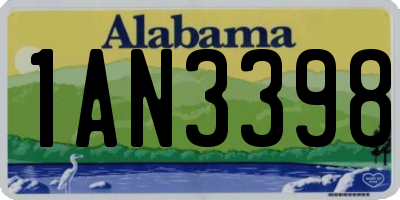 AL license plate 1AN3398