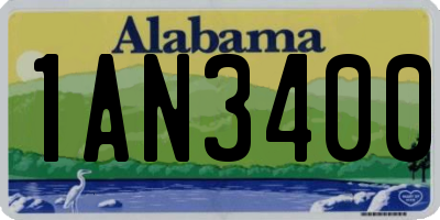 AL license plate 1AN3400