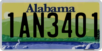 AL license plate 1AN3401