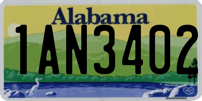 AL license plate 1AN3402