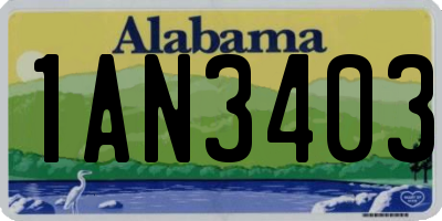 AL license plate 1AN3403