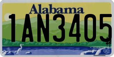AL license plate 1AN3405