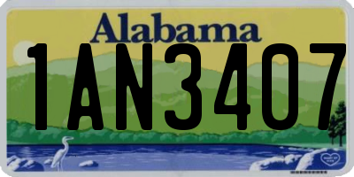 AL license plate 1AN3407
