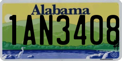 AL license plate 1AN3408