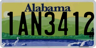 AL license plate 1AN3412