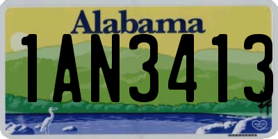 AL license plate 1AN3413