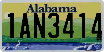 AL license plate 1AN3414