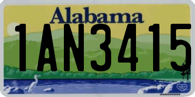AL license plate 1AN3415